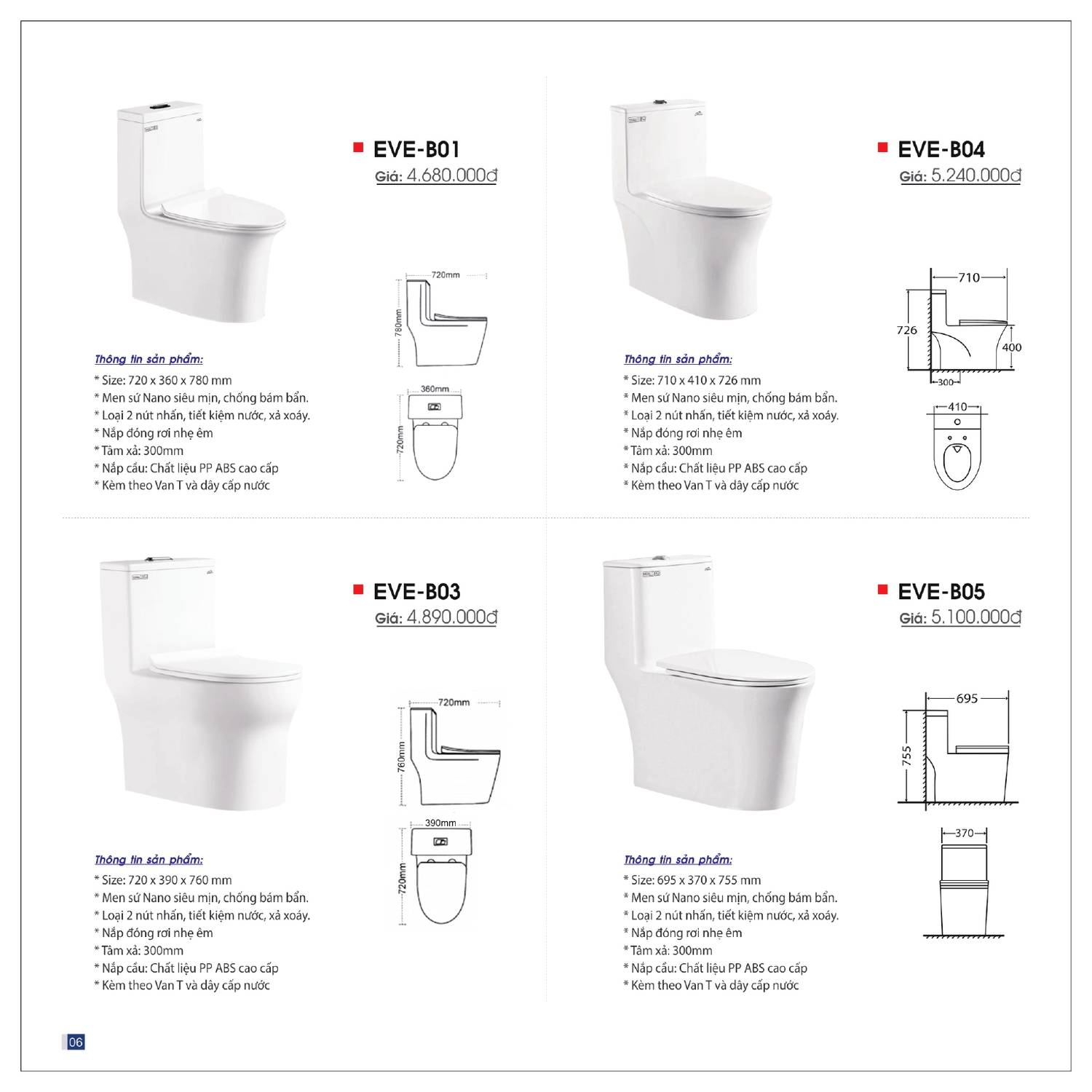 Thiết bị vệ sinh EVEREST Catalogue và Bảng giá mới nhất 2025 /Page 6